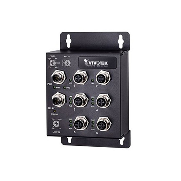 Vivotek AW-IHT-0602 Industrial EN50155 4xFE M12 PoE + 2xFE M12 Switch - 1 Vivotek AW-IHT-0602 Industrial EN50155 4xFE M12 PoE + 2xFE M12 Switch - 1