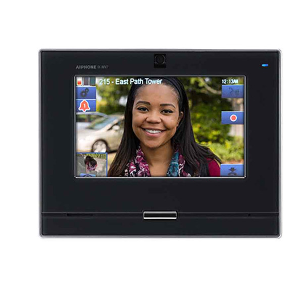 Aiphone IX-MV7-B SIP Compatible IP Video Master Station - 7" Touchscreen and Hands-free (Black) - 1