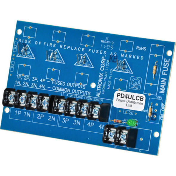 Altronix PD4ULCB Power Distribution Module - 4 PTC Outputs - 1