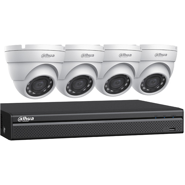 Dahua C542E42A 1080p 4-Camera HD-CVI Security Camera System with 2TB Storage, Outdoor Night Vision Turret Cameras