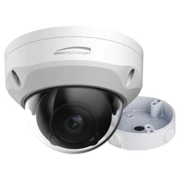 Speco O4VFDM 4MP Dome IP Security Camera with Junction Box, 2.7-12mm motorized Lens