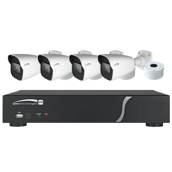 Speco ZIPT4B1 4 Camera HD CCTV Security System, 4CH HD-TVI DVR, 1TB, 4 Outdoor IR Bullet Cameras, 2.8mm lens - 1