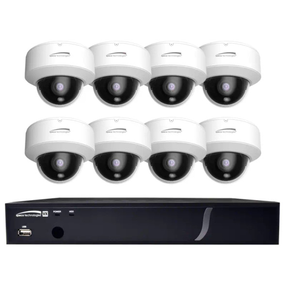 Speco ZIPT88D2 8 Camera HD CCTV Security System, 8CH HD-TVI DVR, 2TB, 8 Outdoor IR Dome Cameras, 2.8mm lens - 1