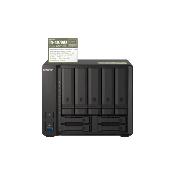 QNAP TS-h973AX-8G-US Quad-Core 9-Bay QuTS Hero NAS, 8GB RAM - 1 QNAP TS-h973AX-8G-US Quad-Core 9-Bay QuTS Hero NAS, 8GB RAM - 1