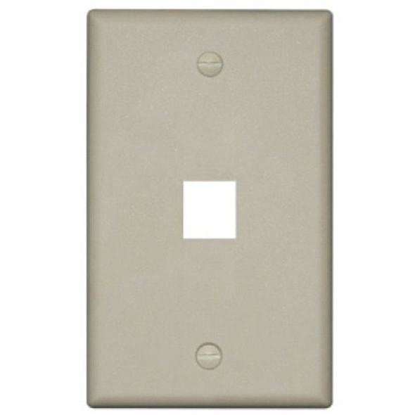 W Box 0E-FP1AL 1-Port Single Gang Faceplate, 2-Pack, Almond