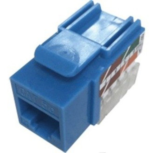 W Box 0E-CAT5KEYBL CAT5e Keystone Jack Vertical 8P8C RJ45, 2-Pack, Blue