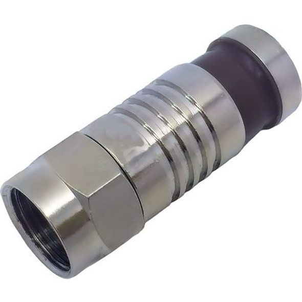 W Box 0E-FC6TP F Plug Compression RG6 PVC 50 Ohms, 10-Pack