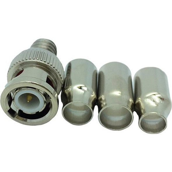 W Box 0E-BNCCRI75C BNC Plug Crimp, 75 Ohms, RG58 PVC, RG59, 6 PVC, Plenum, 100-Pack