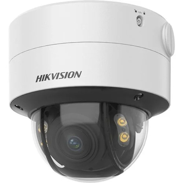 Hikvision DS-2CD2747G2T-LZS ColorVu 4MP Outdoor White-Light Dome IP Camera, 2.8-12mm Motorized Varifocal Lens, White - 1