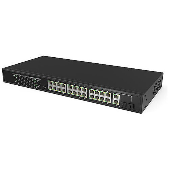 Samsung Hanwha EN-SW26M-001 SKY Cloud 24-Port Managed PoE+ Network Switch, 370W