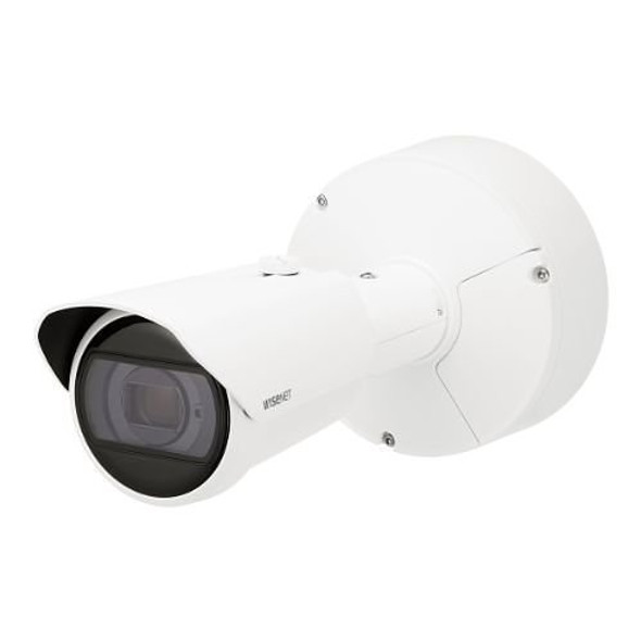 Samsung Hanwha XNO-6123R/KEX X Series 2MP Outdoor Night Vision Bullet IP Security Camera, 12x Optical Zoom Lens, White, TAA Compliant