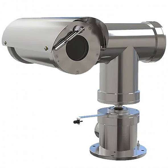 Samsung Hanwha TNU-X6320E1F2WT2-C 2MP Explosion-Proof WDR PTZ Positioning Camera Station with 32x Optical Zoom, -60-degree Temperature Rating, 4.44-142.6mm Lens, Stainless Steel