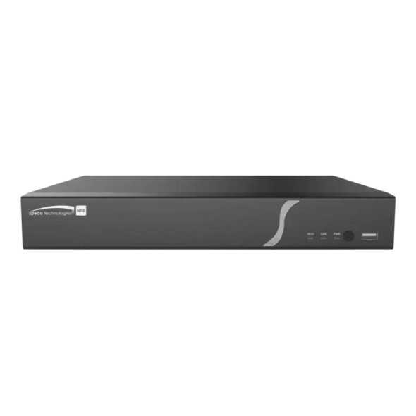 Speco N8NRE12TB 4K 8-Channel H.265 NVR with Facial Recognition and Smart Analytics, 12TB HDD, Black