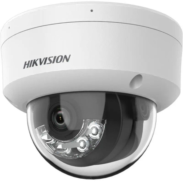 Hikvision DS-2CD3148G2-LISU 2.8MM 4MP ColorVu Smart Hybrid Light Outdoor Dome IP Camera, 2.8mm Fixed Lens, White - 1
