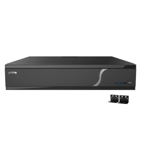 Speco N64NR20TB 4K 64-Channel H.265 NVR with PoE and Smart Analytics, 20TB Hard Drive Included, Black - 1