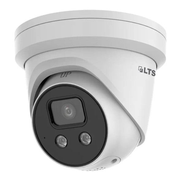 LTS CMIP3D82W-28SDA-SL 8 MP IR Outdoor Turret IP Security Camera with Strobe Light and Audible Warning, 2.8mm Fixed Lens, White - LTCMIP3D82W-28SDA-SL - 1