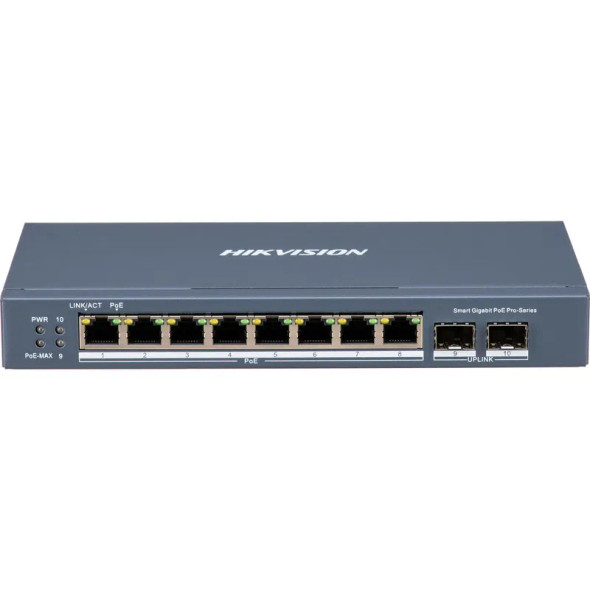 Hikvision DS-3E1510P-SI Smart Managed 8-Port Gigabit PoE Switch, 20Gbps, Blue - 1