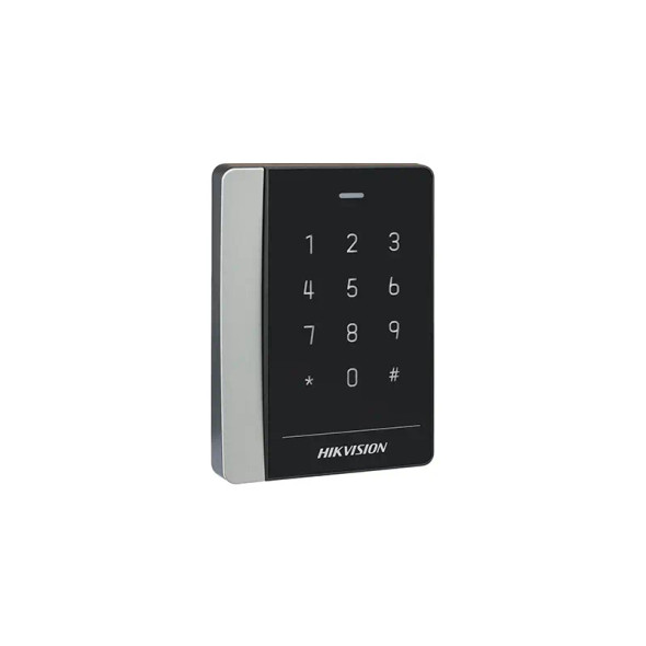 Hikvision DS-K1102AMK Mifare Card Reader with Keypad and Dip Switch, RS-485 and Wiegand (W26/W34) Protocols, Black - 1
