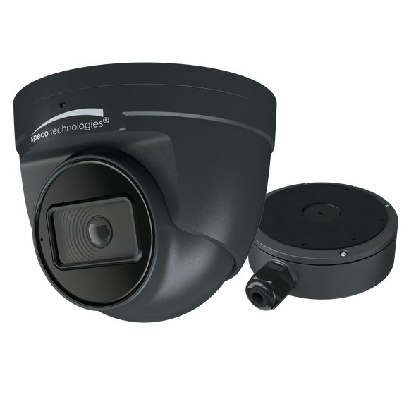 Speco O4iT2 Outdoor Turret IP Security Camera with Advanced Analytics, 2.8mm fixed lens, Dark Gray - 1