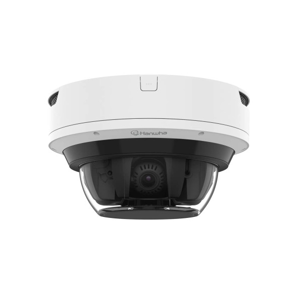 Hanwha Vision PNM-C32084RQZ-8XE4T-W 4x8MP Outdoor AI Multi-Sensor Network IP Security Camera with 4.38-9.33mm Lens, 2.13x Optical Zoom, Built-In IR and Embedded WAVE VMS - 3