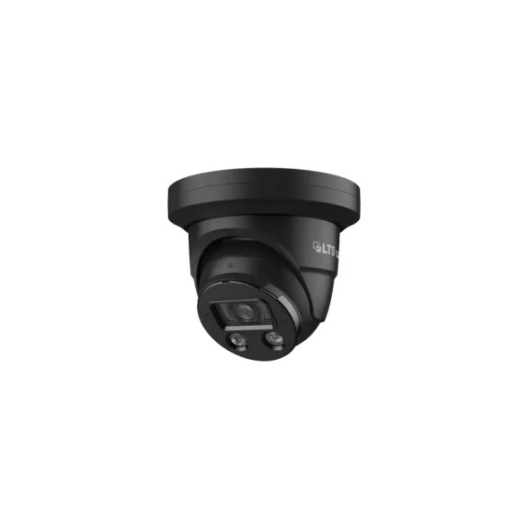 LTS LXIP3C82NWIB-28SDL 8MP Outdoor Turret IP Security Camera with 2.8mm Lens and Built-In IR & Warm Light, Black - 1
