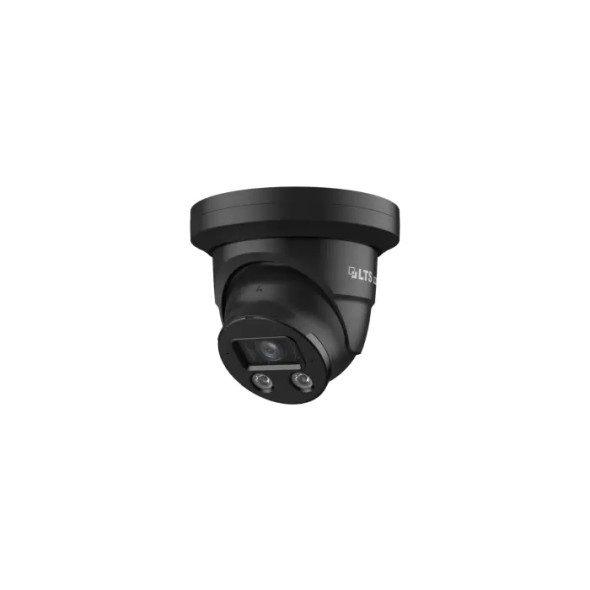LTS LXIP3C82WB-28MDA 8MP Outdoor Turret IP Security Camera with 2.8mm Lens and Built-In Warm Light, Black - 1