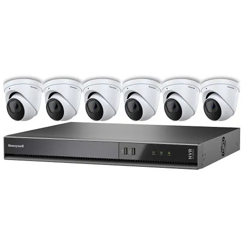 Honeywell HN35080202E65PK 8 Channel 8MP(4K) Network Video Recorder with 2TB HDD & 6 x 5MP Outdoor Ball IP Cameras - 1