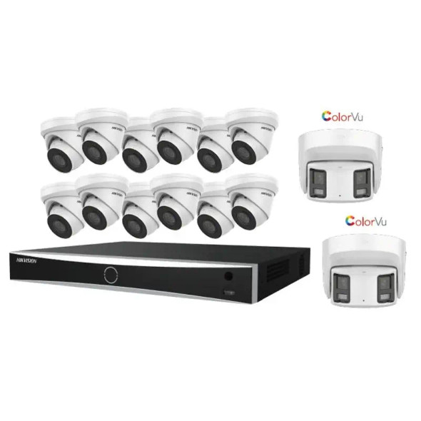 Hikvision EKI-K164T814A 16 Channel 8MP(4K) Network Video Recorder with 4TB HDD & 14 x 8MP Outdoor IP Cameras - 1