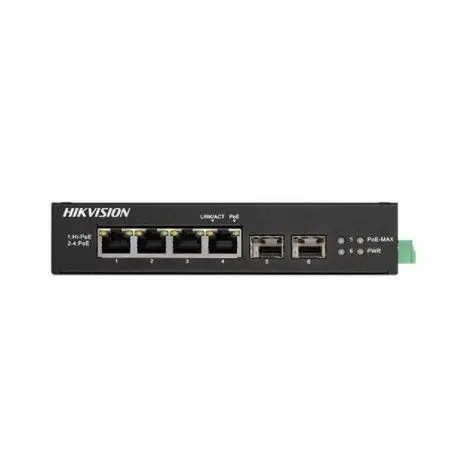 Hikvision DS-3E0528HP-E 24 Port Gigabit Unmanaged PoE Switch with 370 Watt PoE Budget - 1