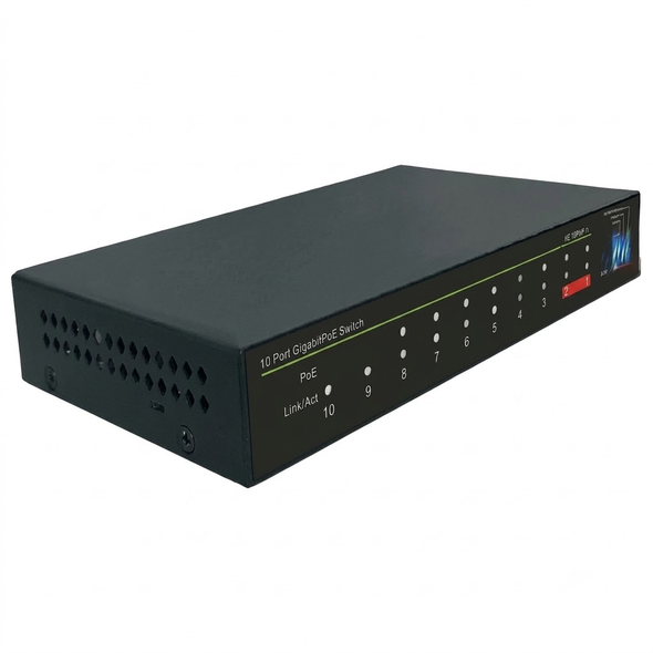ADI Pro 0E-10P8RJ45E 10-Port Gigabit Extended Range PoE+ Switch
