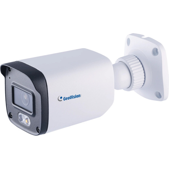 Geovision GV-GBLF4802-2F 4MP Outdoor Bullet IP Security Camera with 2.8mm Lens and Built-In IR and Warm Light - 84-GBLF482-2F10 - 1