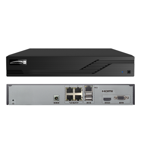 Speco N4NRV6TB 4 Channel 8MP(4K) Network Video Recorder with 6TB HDD Included