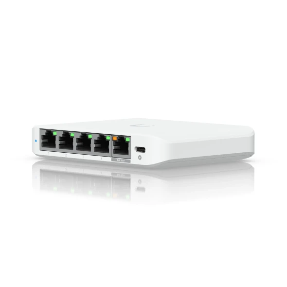Ubiquiti UniFi USW-FLEX-2.5G-5 5 Port 2.5GbE Managed Switch with PoE/USB-C Power Input - 4