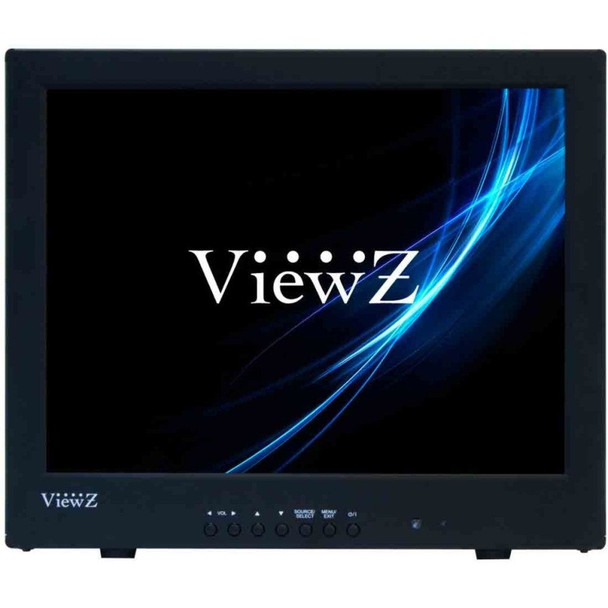 ViewZ VZ-17RTC Premium Series 17" LCD CCTV Monitor - Black All Metal Flat Panel, PIP, PBP, VOV, 2 HDMI, DVI, VGA, S-Video, Component, PC Stereo