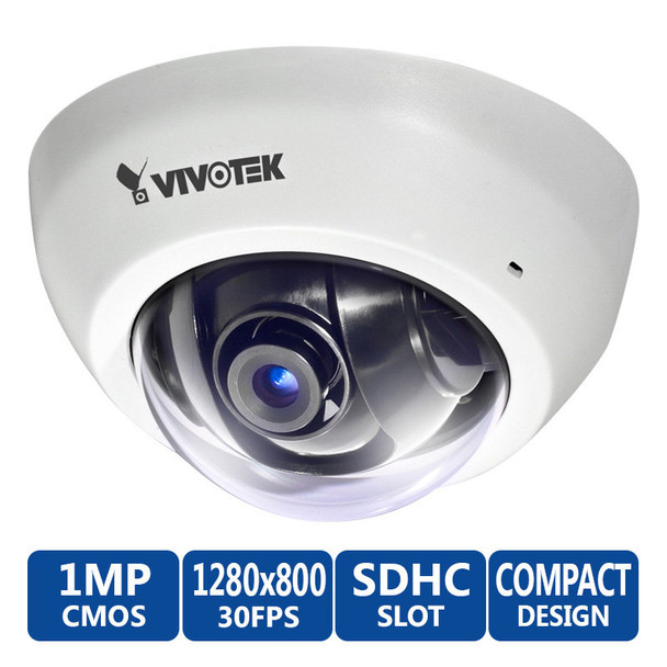 Vivotek FD8136 720P HD Ultra MiniDome Security Camera (White)