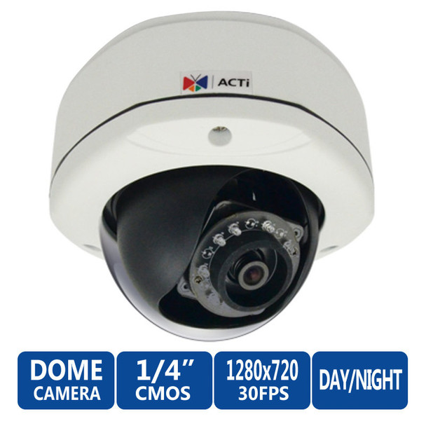 ACTi D71 1 Megapixel IR Day/Night Dome Network Security Camera