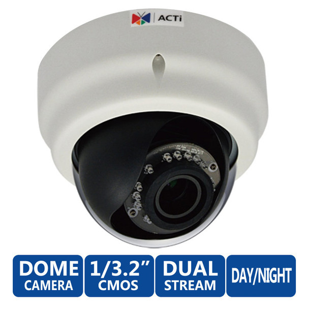 ACTi E62 3 Megapixel IR Day/Night Dome WDR Network Security Camera