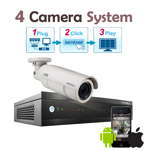 Messoa 4ch Outdoor 1080P HD IP Security Camera System