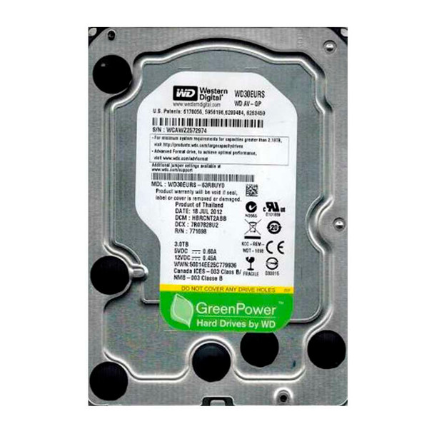Western Digital WD30EURS AV-GP 3TB HDD Internal Hard Drive