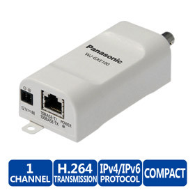 Panasonic WJ-GXE100 1-Channel Network Video Encoder - Realtime H.264, Built-in Video Motion Detector, PoE