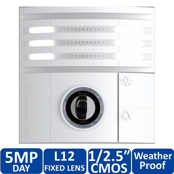 Mobotix MX-T25M-SEC-D12-PW 5MP T25 IP Video Door Station - L12 Hemispheric 360-degree, Day, 1/2.5" CMOS, Microphone, Speaker, Weatherproof