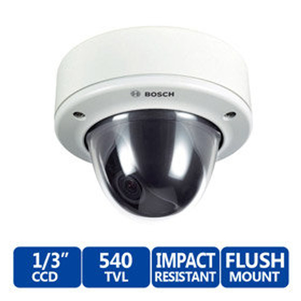 Bosch VDC-455V03-20S FlexiDome XT+ Outdoor Vandal-Resistant Color Dome Camera - 2.6-6mm Varifocal Lens