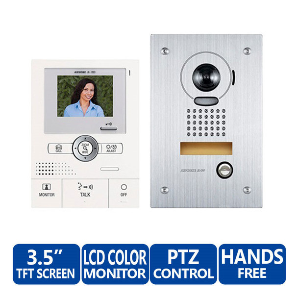 Aiphone JKS-1ADF Pan/Tilt/Zoom Hands-Free Color Video Intercom Set - Flush-Mount Door Station