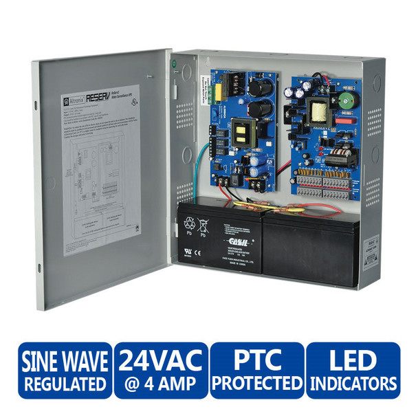 Altronix RESERV2 Sixteen (16) true sine wave regulated 24VAC rated @ 4 amp total