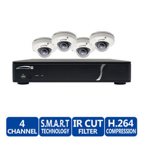 Speco ZIPKIT4D1 4 Camera Outdoor Dome IP Security Camera System