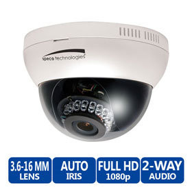 Speco O2DP8 2MP Indoor Dome IP Security Camera with 3.6~16mm Varifocal Lens, OnSNetwork Series, Auto Iris, True Day/Night