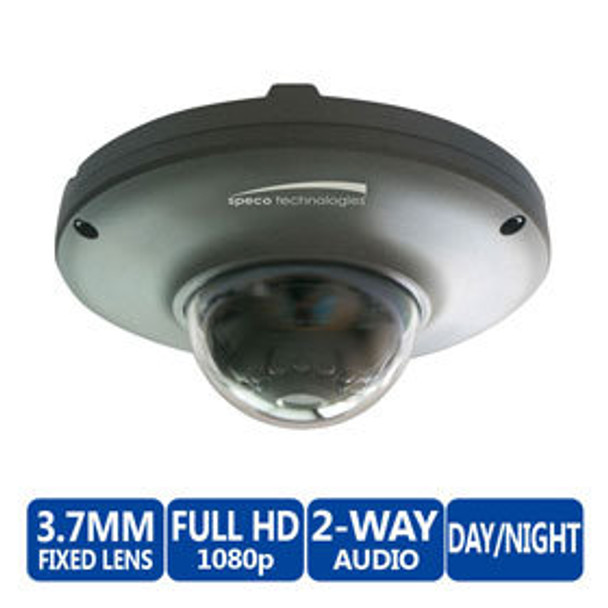 Speco O2MD1 2MP IR Outdoor Miniature Dome IP Security Camera - 3.7mm Fixed Lens (Dark Gray)