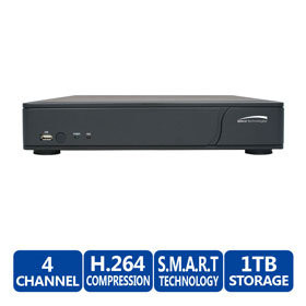 Speco D4RS1TB H.264 4-Channel Digital Video Recorder - Digital Deterrent (1TB)