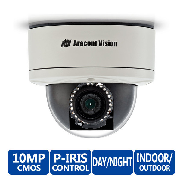 Arecont Vision AV10255PMTIR-H 10MP Outdoor Dome IP Security Camera - 12-22mm P-Iris lens