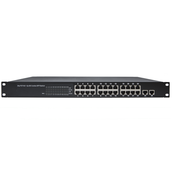 LTS POE-SW2402LF 24 Port POE Network Ethernet Switch - 24 PoE Ports at 10/100 Mbps